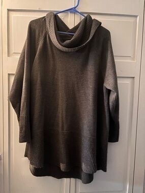 Calvin Klein Charcoal Gray Cowl Neck Sweater